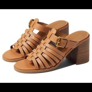 NEW See by Chloe Cila Leather Strappy Mule Sandal Tan Brown Size: 38 / 8 Heels